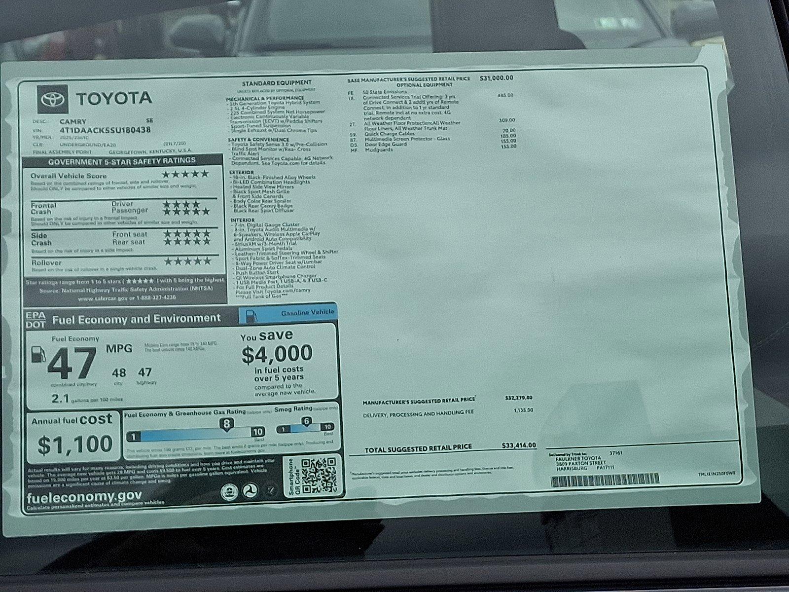 2025 Toyota Camry Vehicle Photo in Harrisburg, PA 17111