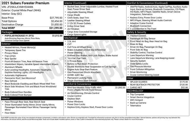 2021 Subaru Forester Premium Crossover AWD