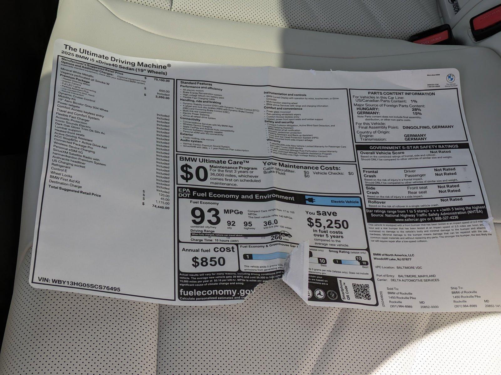 2025 BMW i5 Vehicle Photo in Rockville, MD 20852