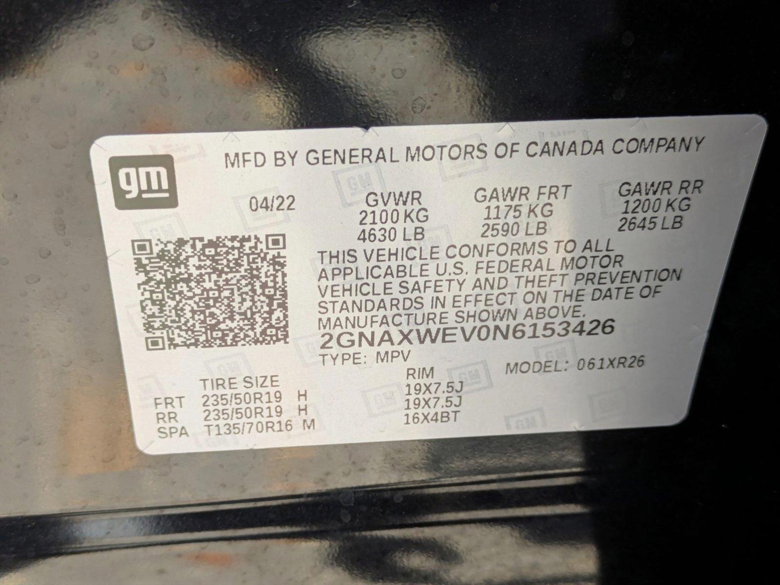 2022 Chevrolet Equinox Vehicle Photo in GREENACRES, FL 33463-3207