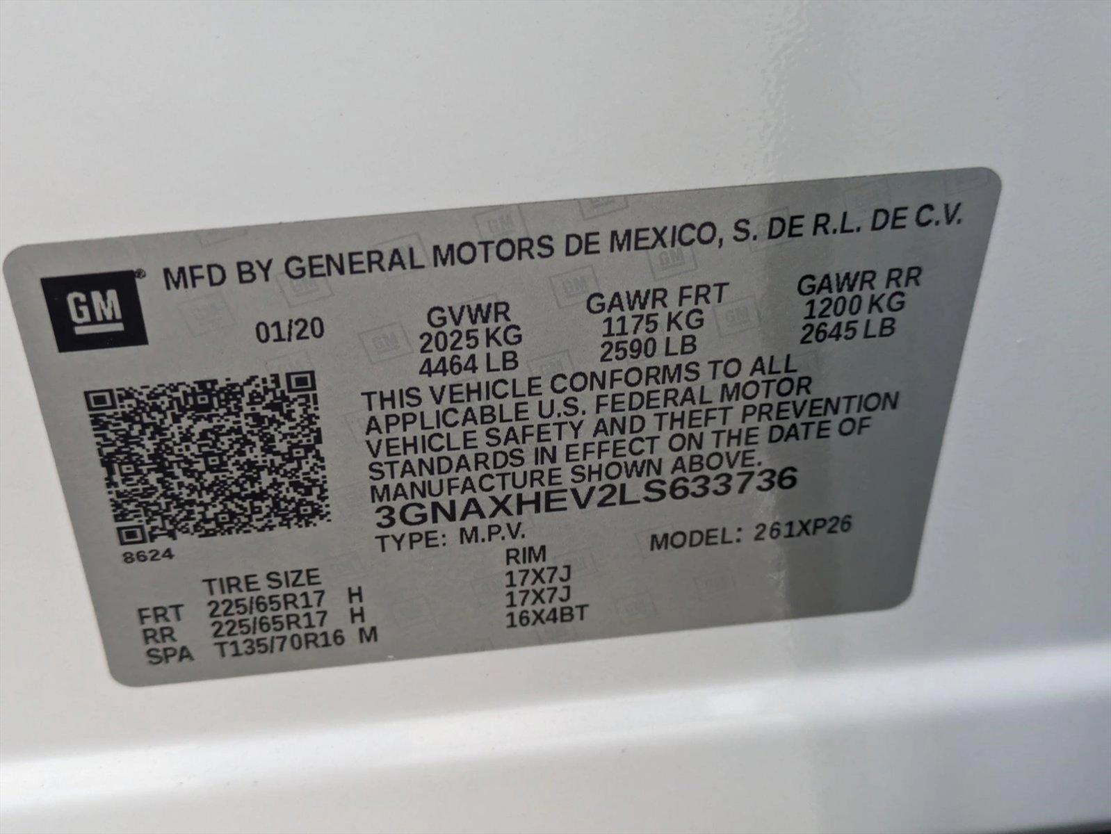 2020 Chevrolet Equinox Vehicle Photo in GREENACRES, FL 33463-3207