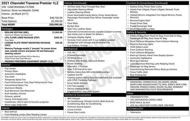 2021 Chevrolet Traverse Vehicle Photo in DANBURY, CT 06810-5034