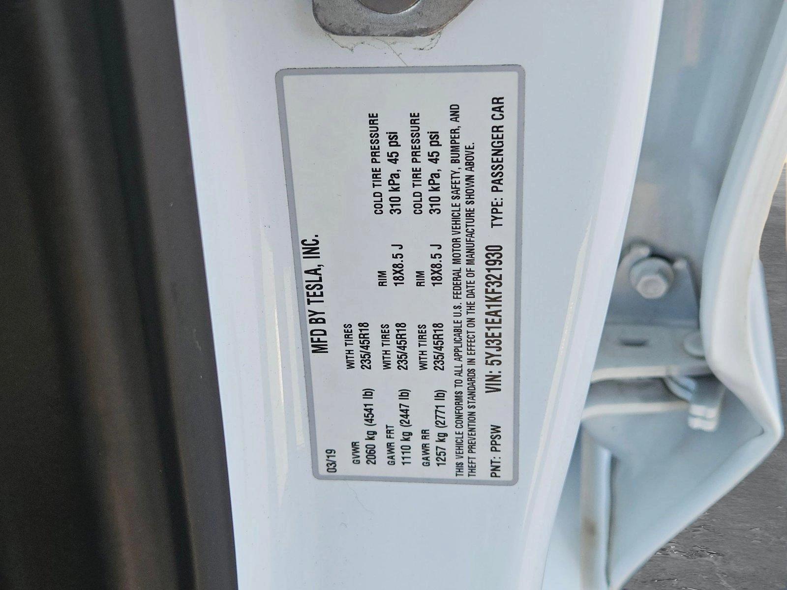 2019 Tesla Model 3 Vehicle Photo in GILBERT, AZ 85297-0446