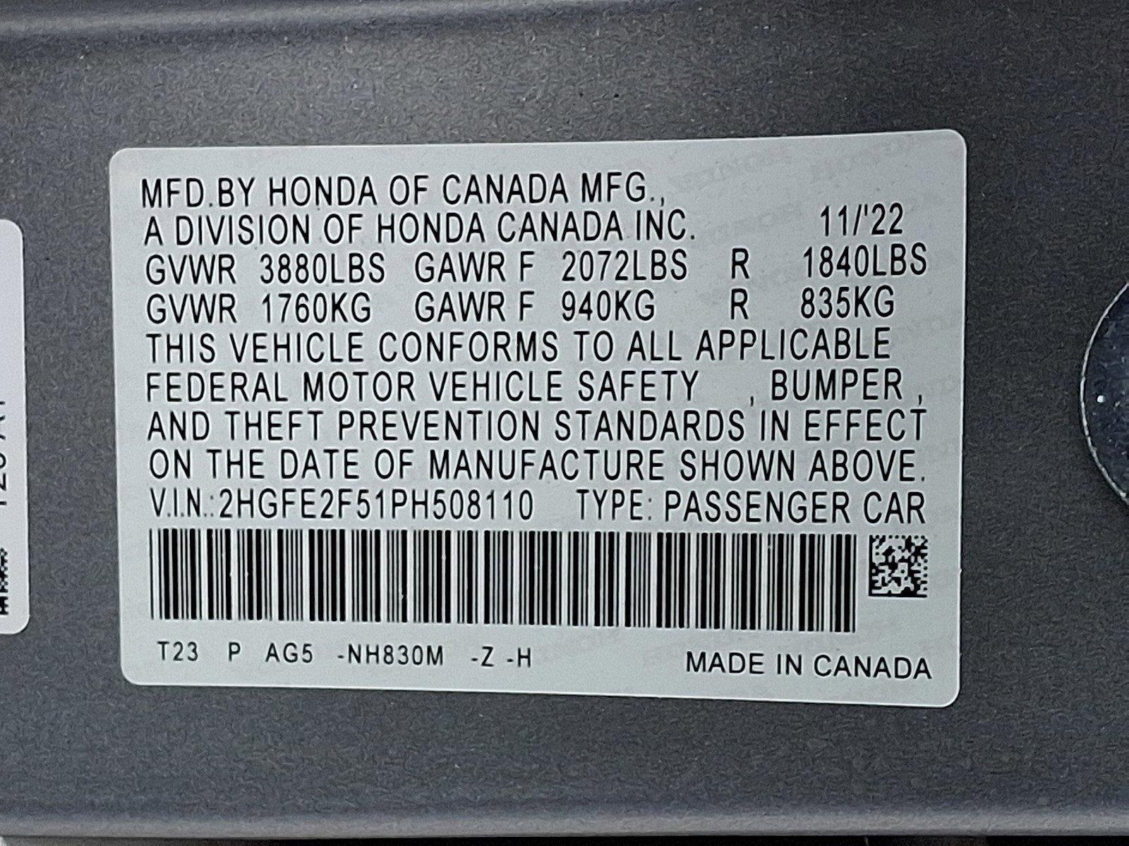 2023 Honda Civic Sedan Vehicle Photo in Mechanicsburg, PA 17050-1707