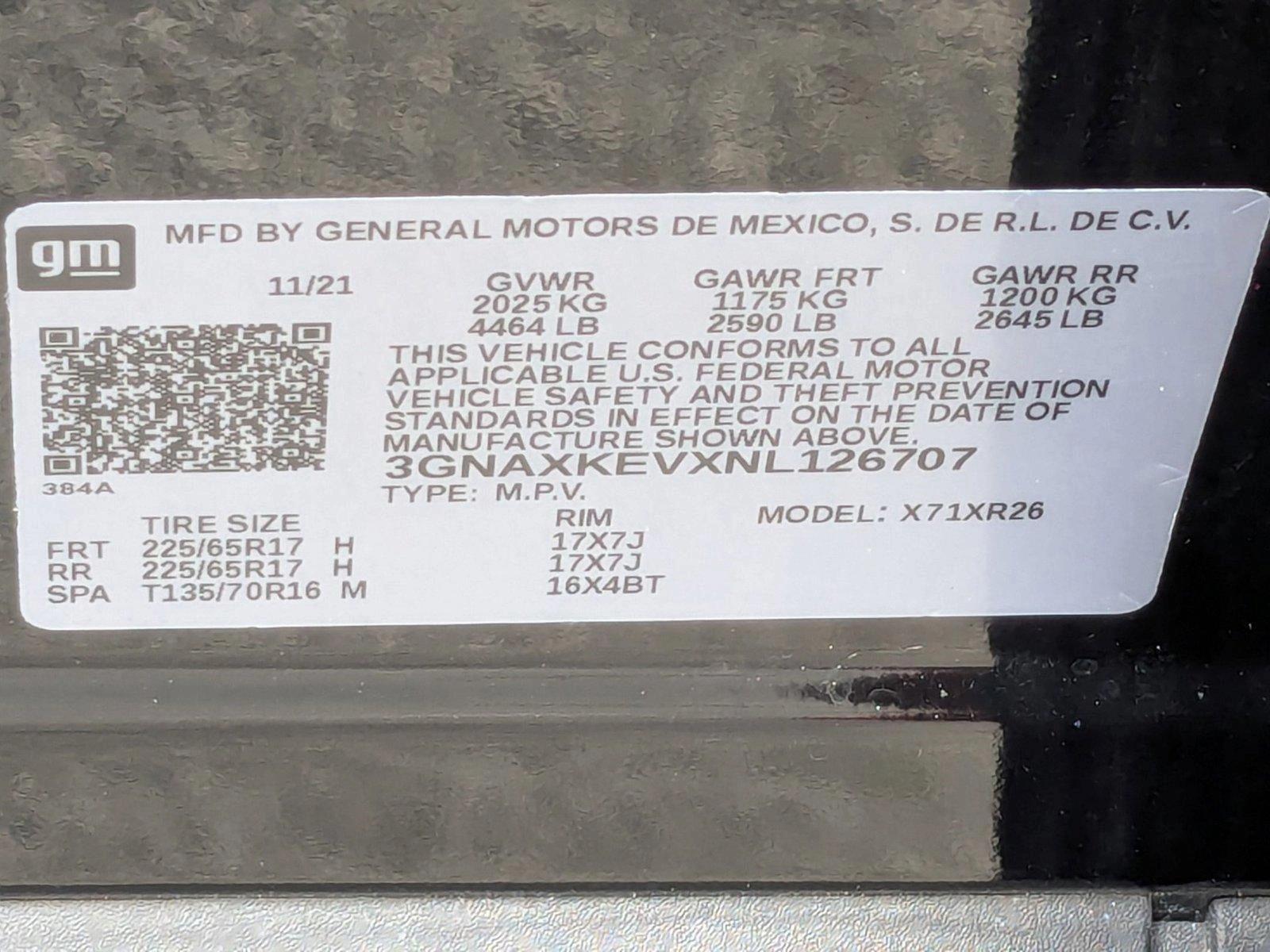 2022 Chevrolet Equinox Vehicle Photo in PEMBROKE PINES, FL 33024-6534