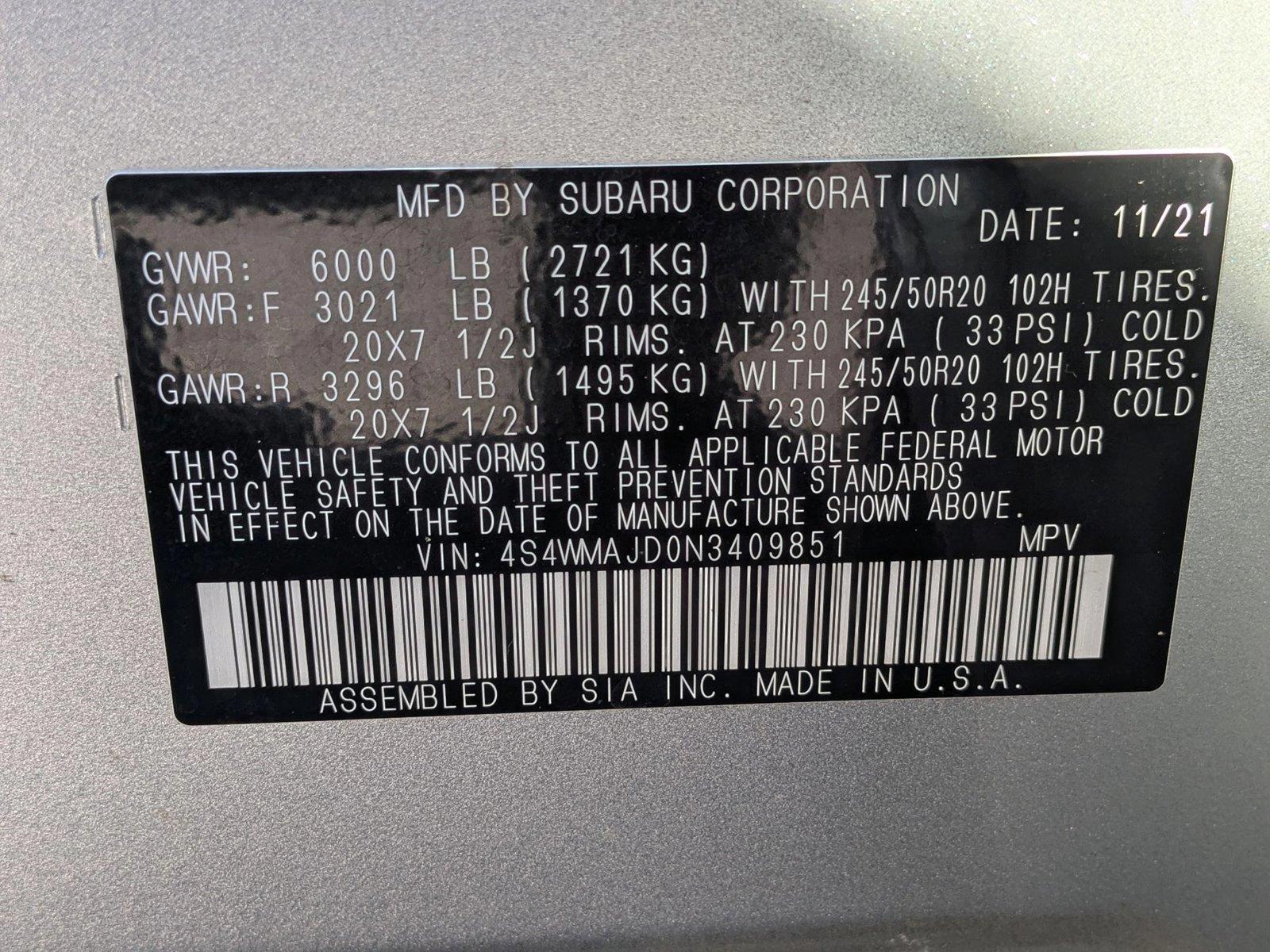 2022 Subaru Ascent Vehicle Photo in Panama City, FL 32401