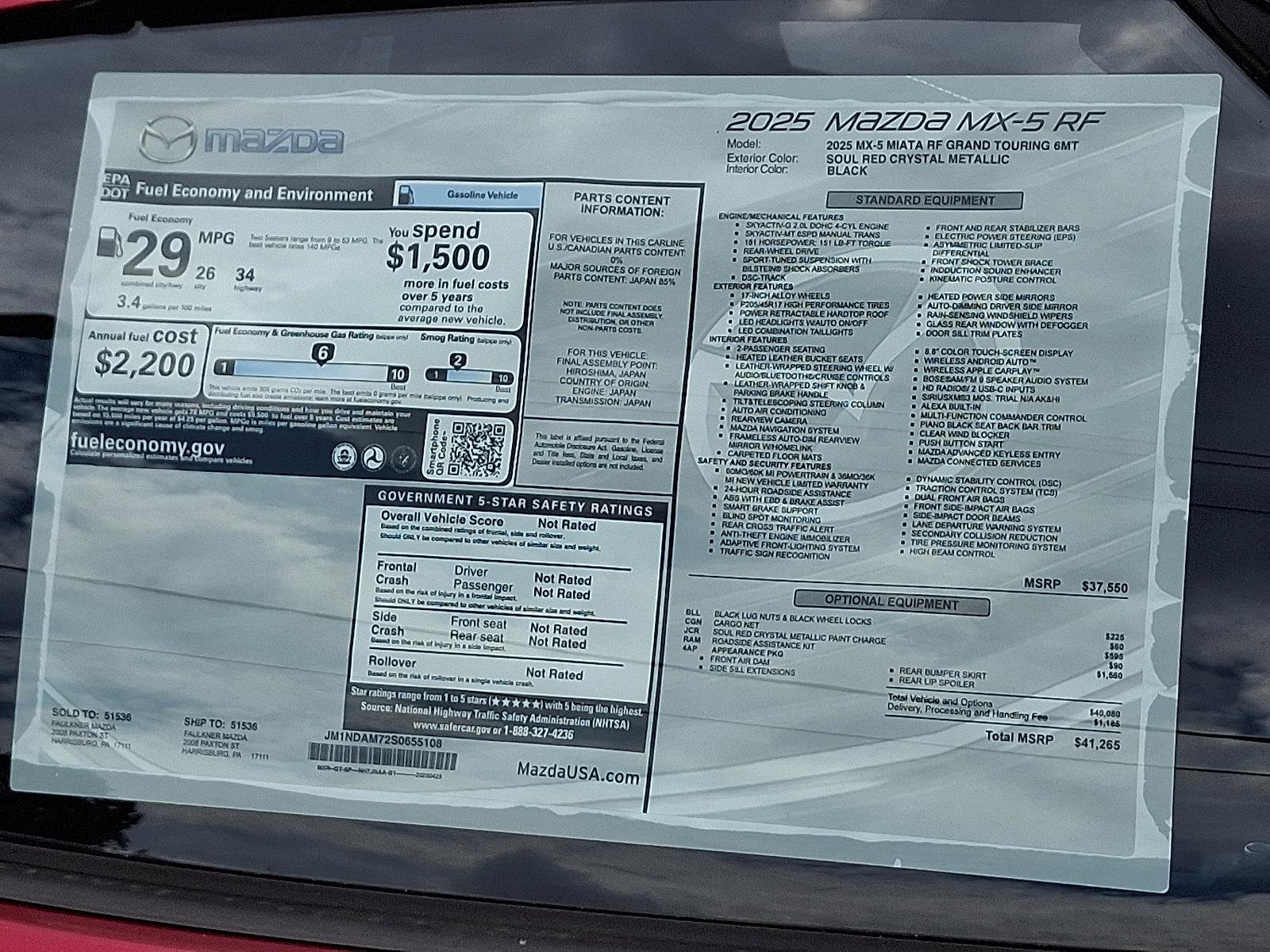 2025 Mazda MX-5 Miata RF Vehicle Photo in Harrisburg, PA 17111