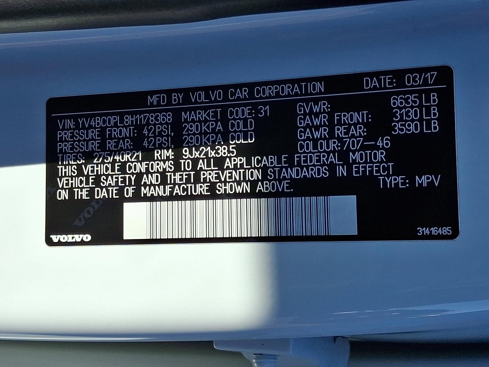 2017 Volvo XC90 Vehicle Photo in Trevose, PA 19053