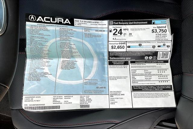 2025 Acura TLX Vehicle Photo in Grapevine, TX 76051