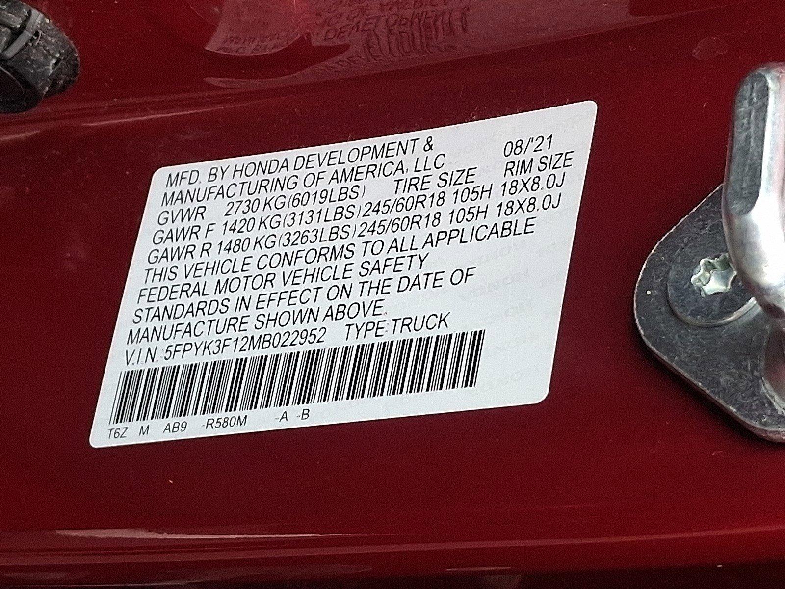 2021 Honda Ridgeline Vehicle Photo in Harrisburg, PA 17111