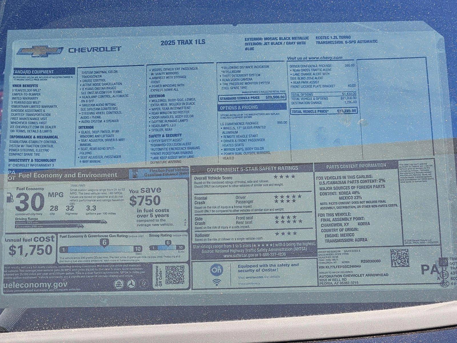 2025 Chevrolet Trax Vehicle Photo in PEORIA, AZ 85382-3715
