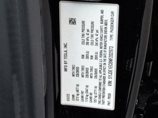 2022 Tesla Model 3 Vehicle Photo in DANBURY, CT 06810-5034
