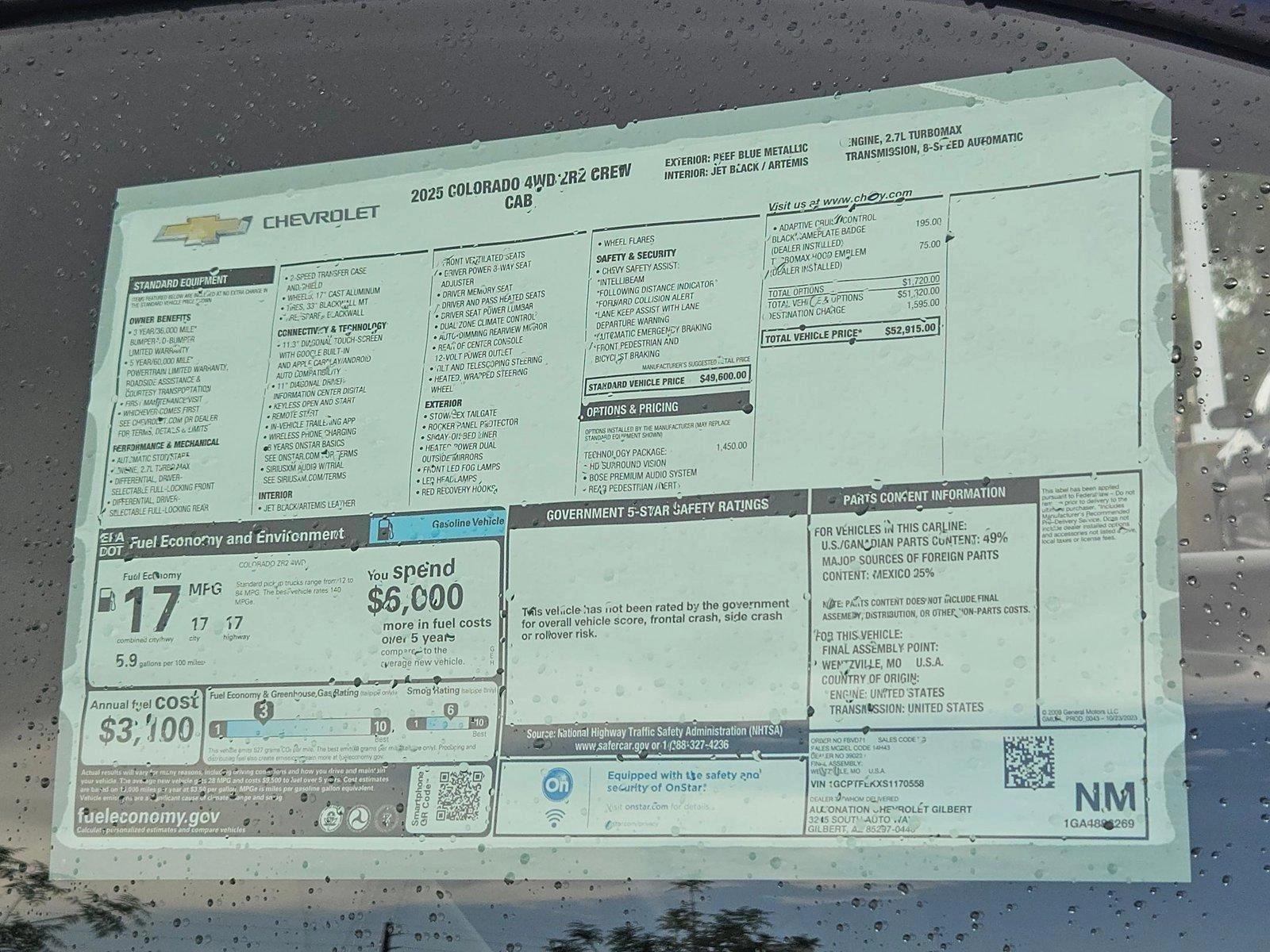 2025 Chevrolet Colorado Vehicle Photo in GILBERT, AZ 85297-0446