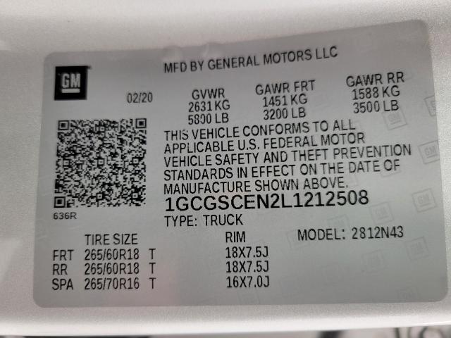 2020 Chevrolet Colorado Vehicle Photo in NEENAH, WI 54956-2243