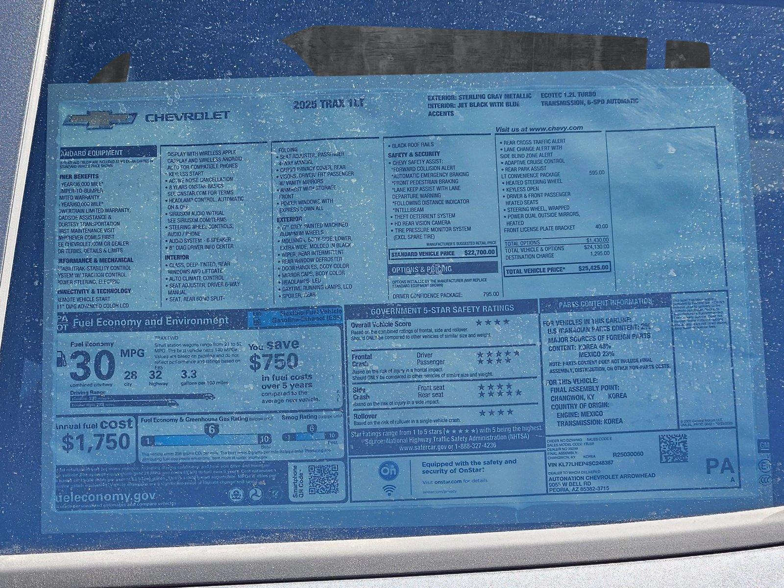 2025 Chevrolet Trax Vehicle Photo in PEORIA, AZ 85382-3715