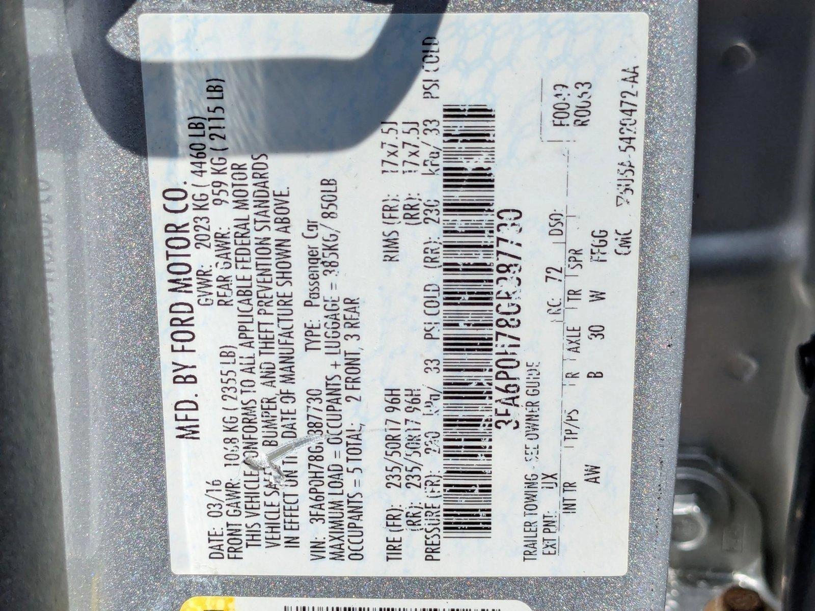 2016 Ford Fusion Vehicle Photo in Panama City, FL 32401