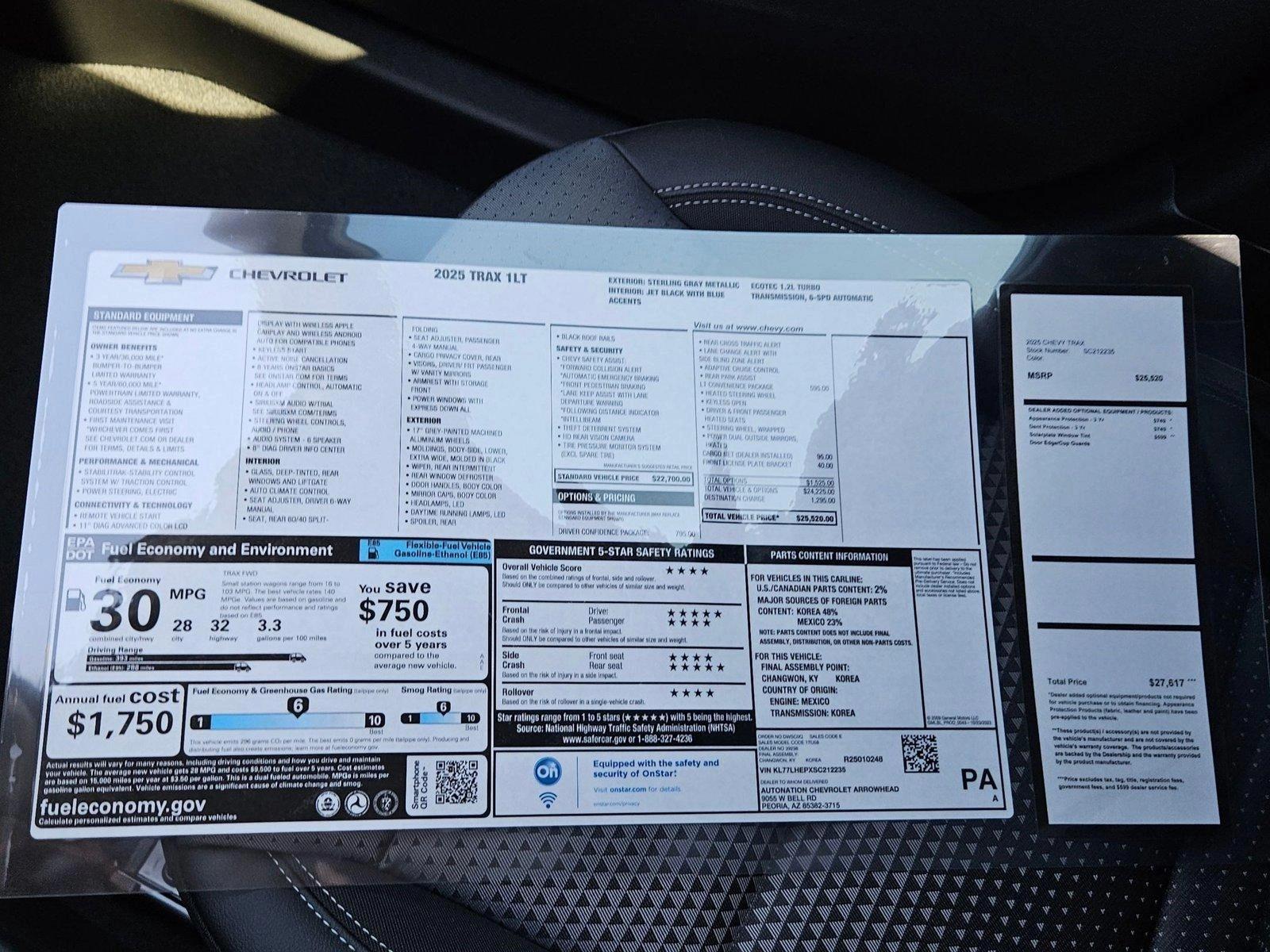 2025 Chevrolet Trax Vehicle Photo in PEORIA, AZ 85382-3715