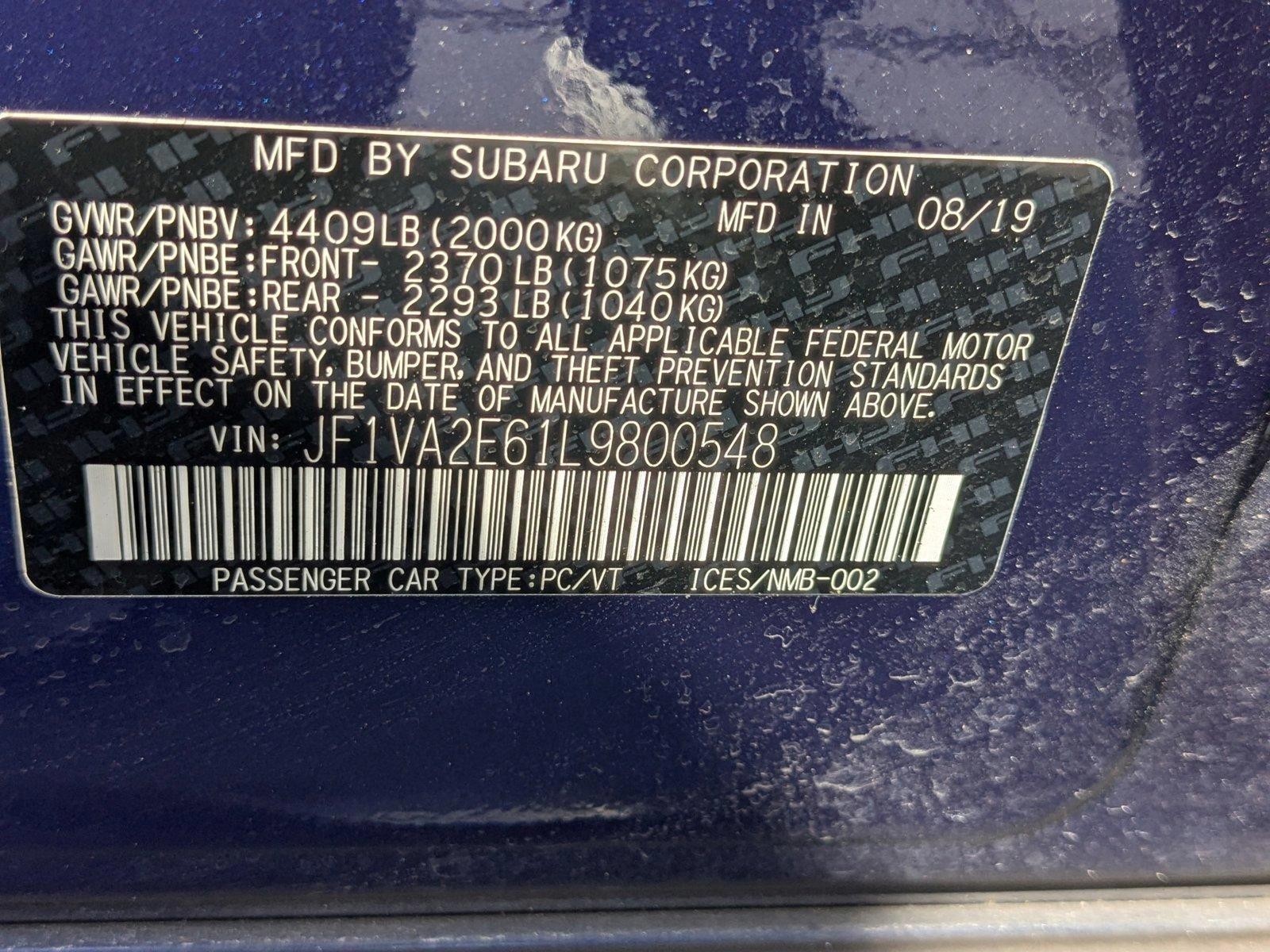 2020 Subaru WRX Vehicle Photo in Miami, FL 33135