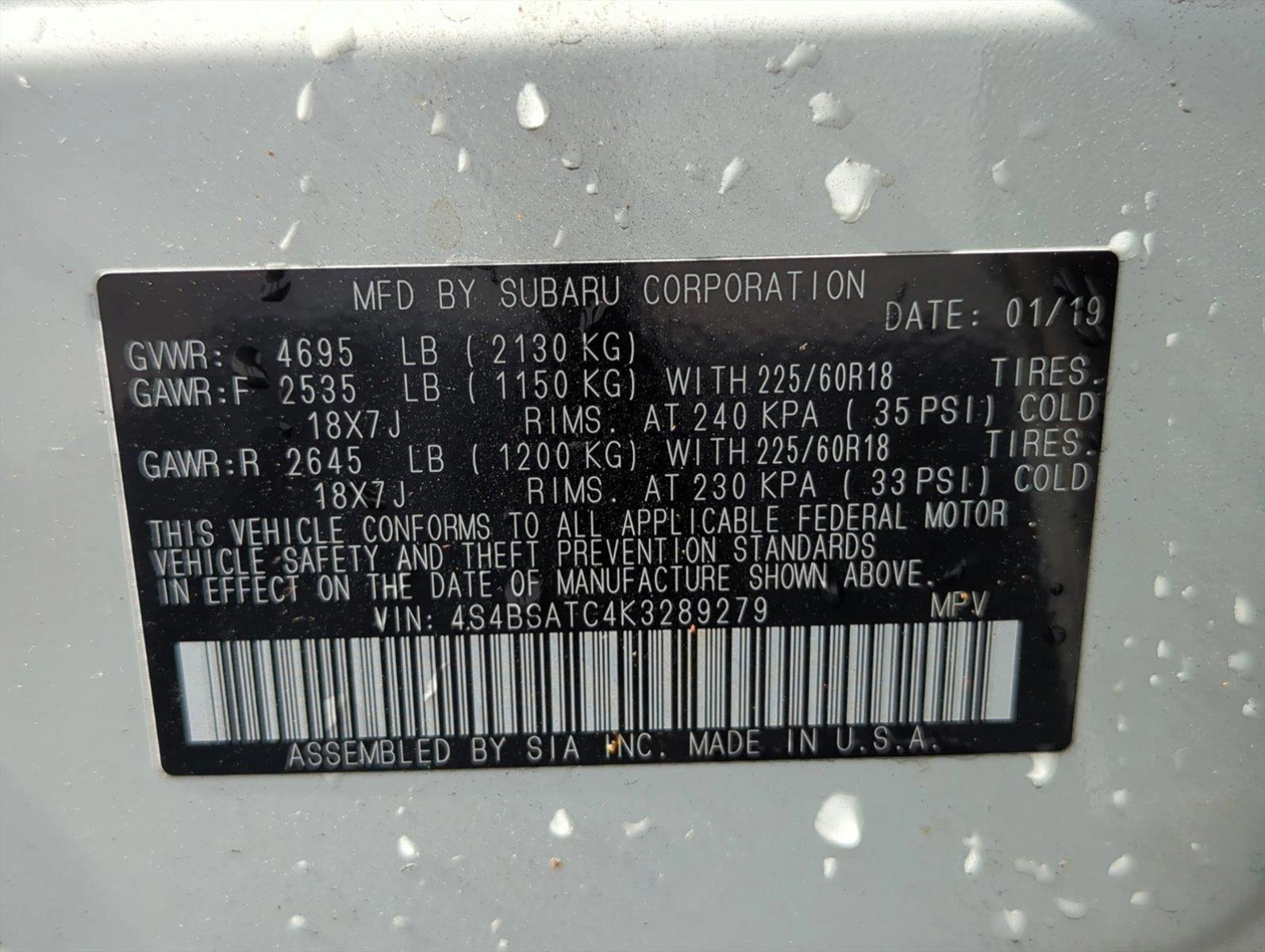 2019 Subaru Outback Vehicle Photo in Ft. Myers, FL 33907