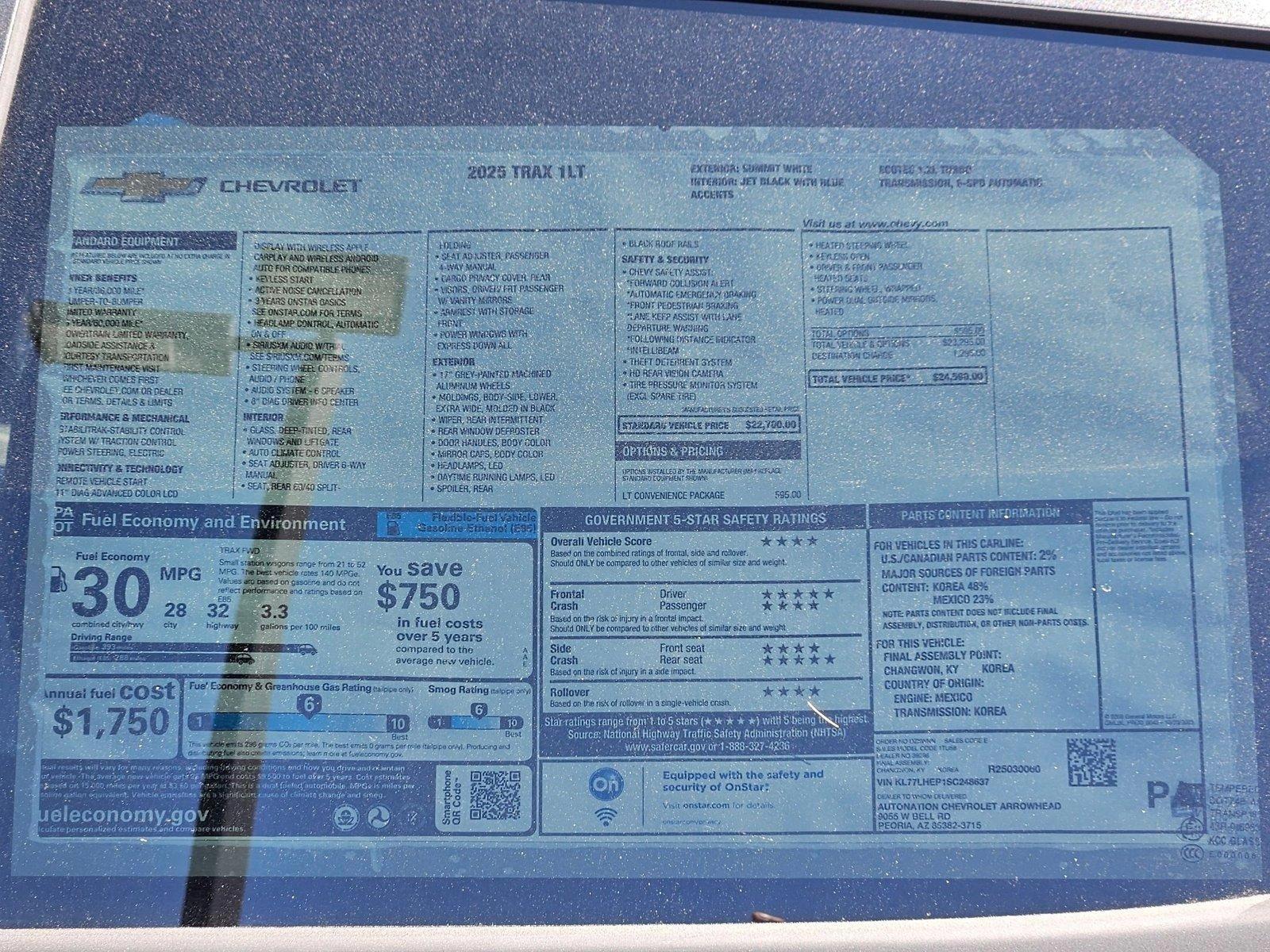2025 Chevrolet Trax Vehicle Photo in PEORIA, AZ 85382-3715