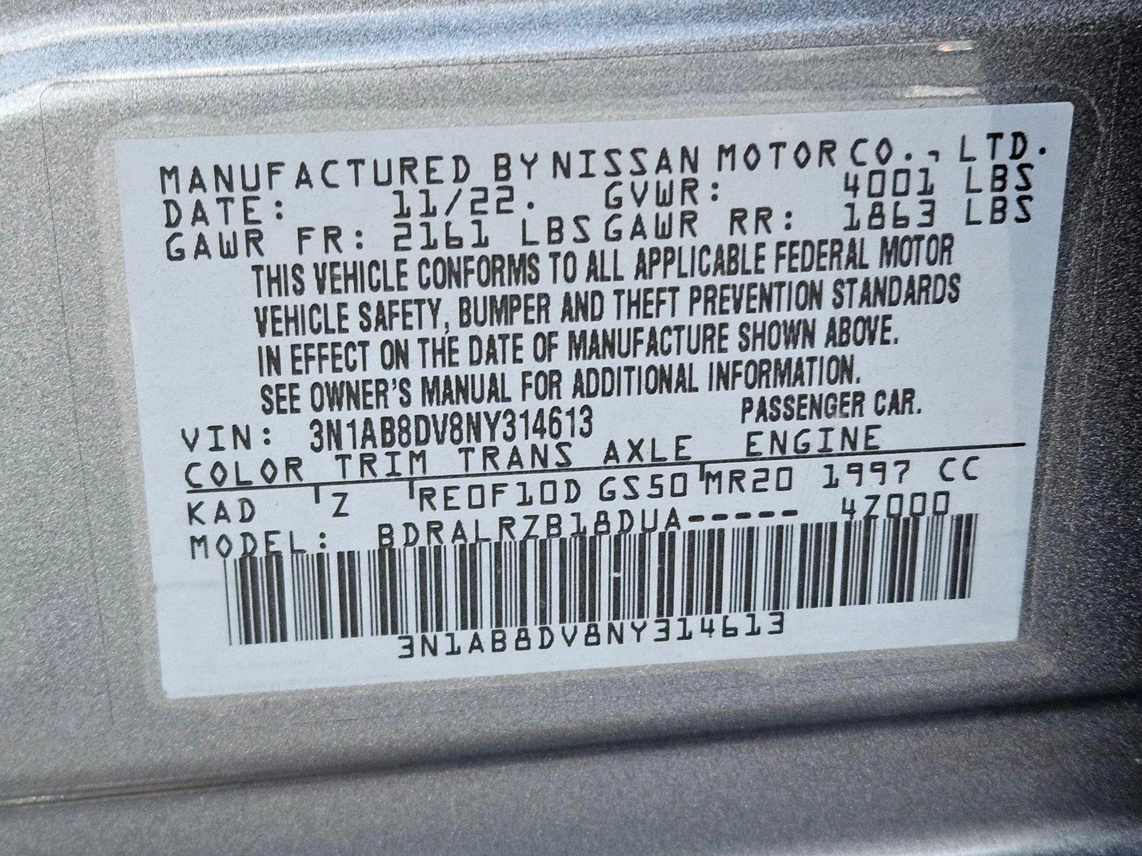 2022 Nissan Sentra Vehicle Photo in Pembroke Pines , FL 33027