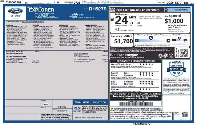 2020 Ford Explorer Vehicle Photo in Weatherford, TX 76087
