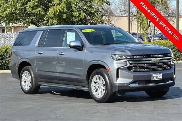 Used 2021 Chevrolet Suburban Premier with VIN 1GNSKFKD4MR279886 for sale in Visalia, CA