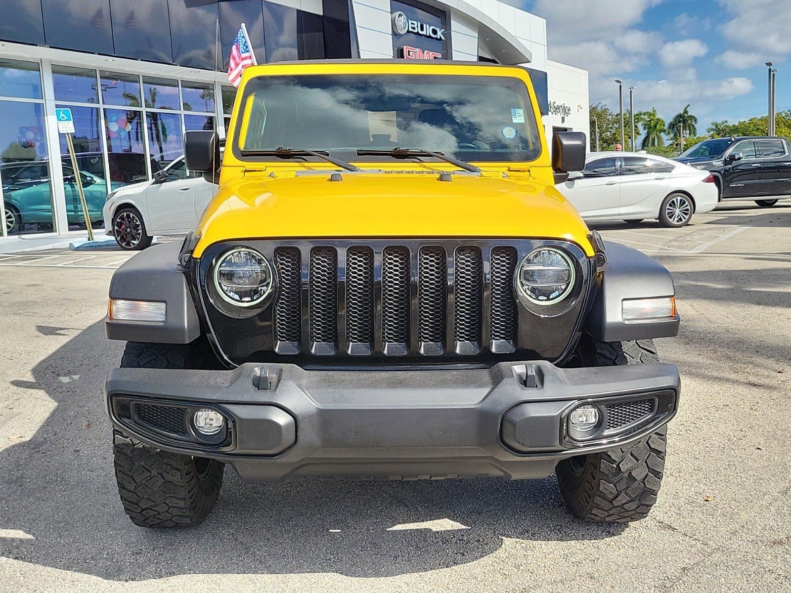 Used 2021 Jeep Wrangler Unlimited Willys with VIN 1C4HJXDN2MW652670 for sale in Homestead, FL