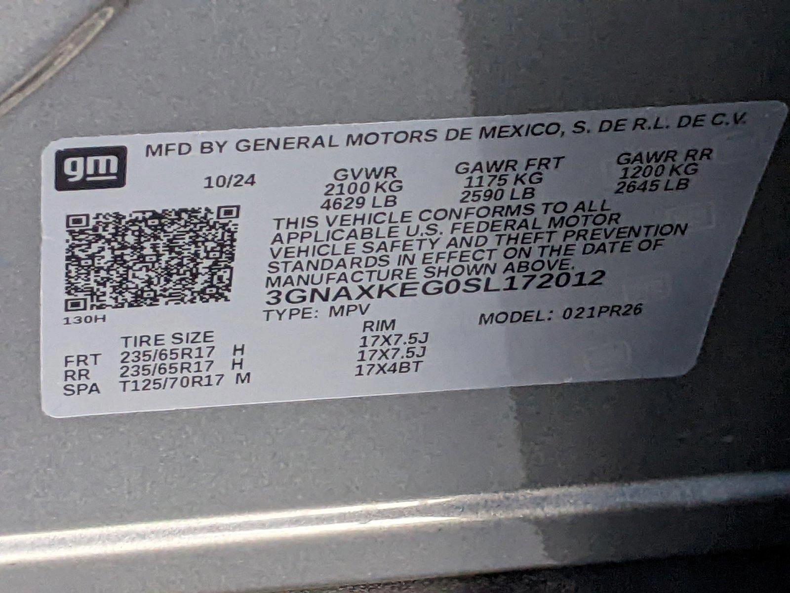 2025 Chevrolet Equinox Vehicle Photo in PEMBROKE PINES, FL 33024-6534