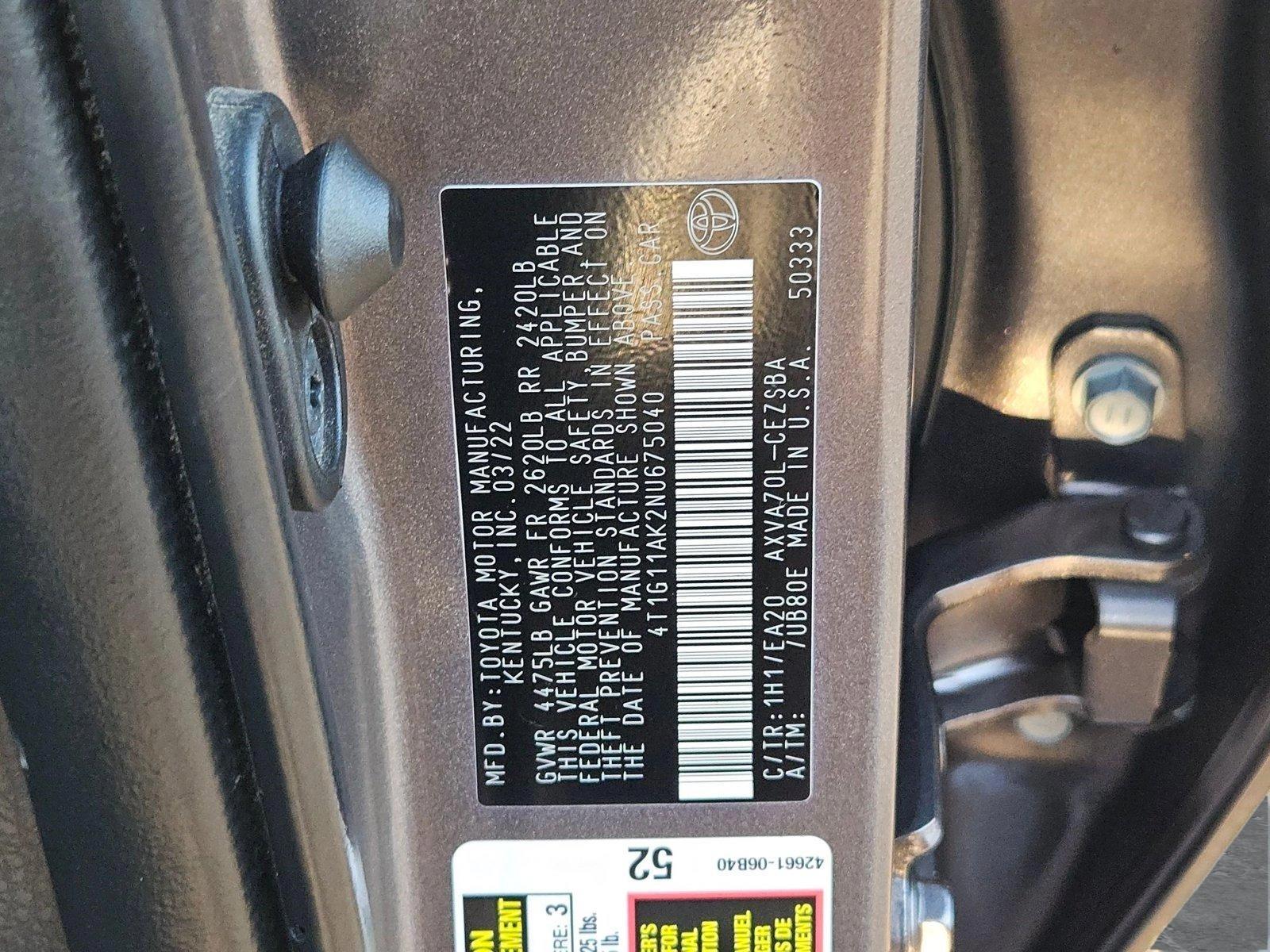 2022 Toyota Camry Vehicle Photo in MESA, AZ 85206-4395