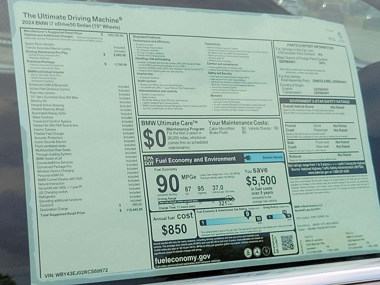 2024 BMW i7 Vehicle Photo in Lancaster, PA 17601
