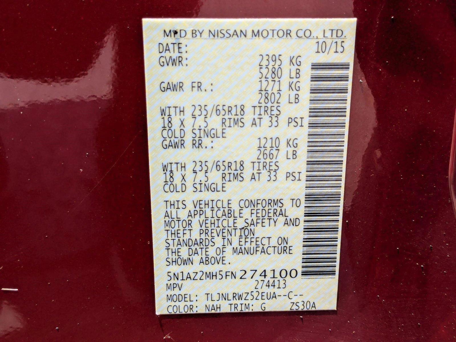 2015 Nissan Murano Vehicle Photo in Panama City, FL 32401