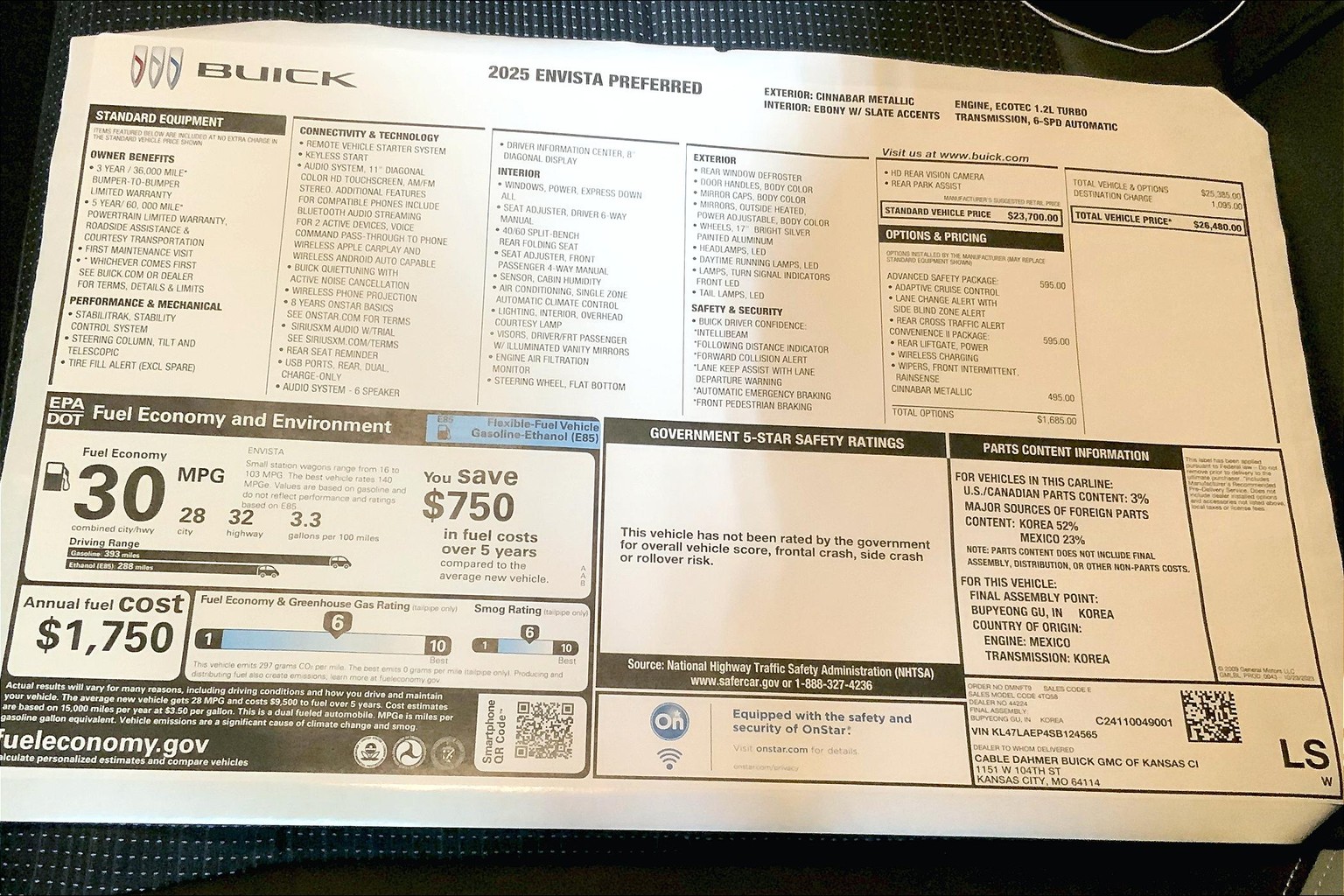 2025 Buick Envista Vehicle Photo in KANSAS CITY, MO 64114-4545