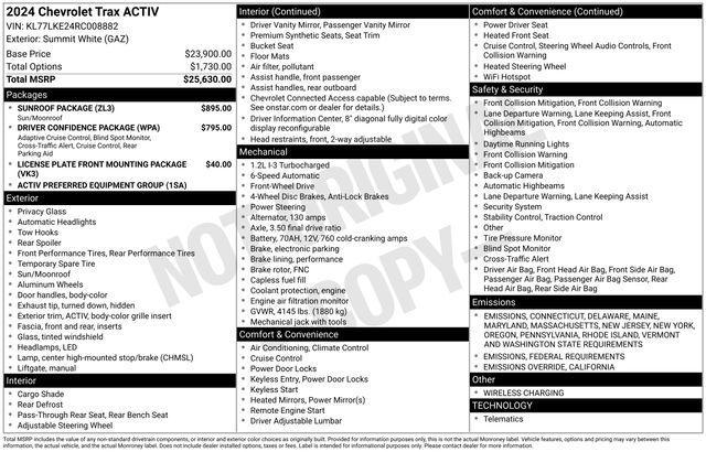 2024 Chevrolet Trax Vehicle Photo in DANBURY, CT 06810-5034