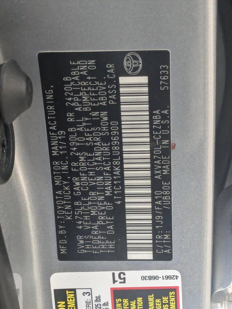 2020 Toyota Camry Vehicle Photo in Cockeysville, MD 21030-2508