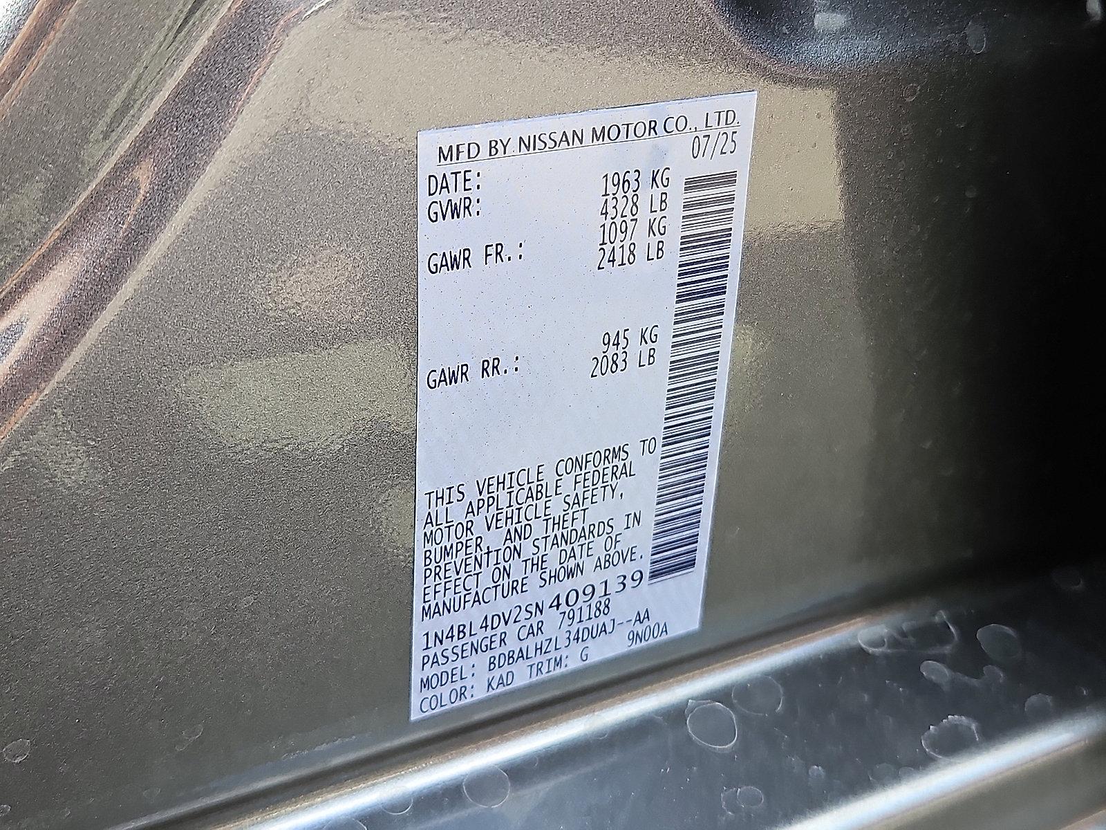 2025 Nissan Altima Vehicle Photo in Jenkintown, PA 19046