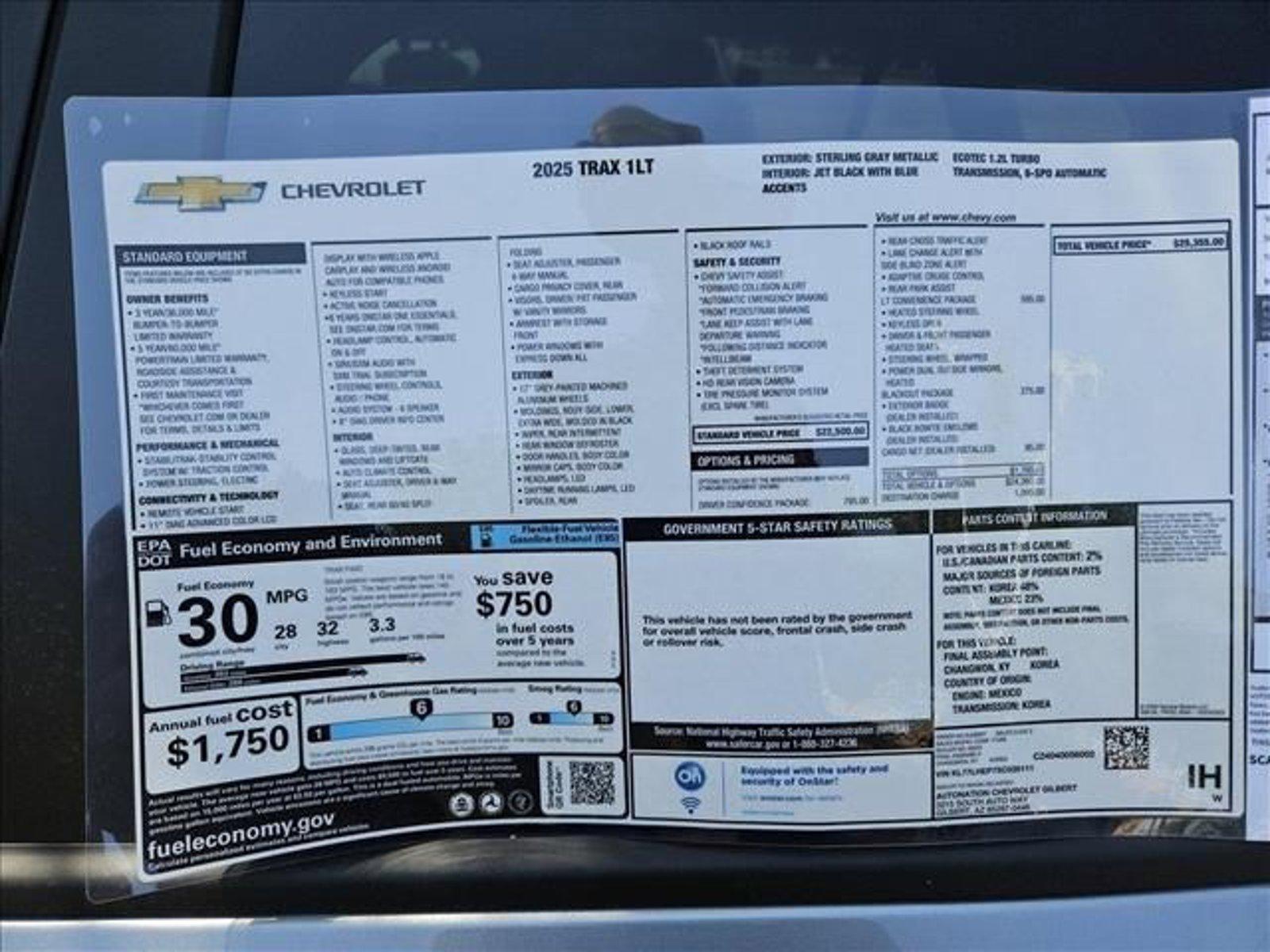 2025 Chevrolet Trax Vehicle Photo in GILBERT, AZ 85297-0446