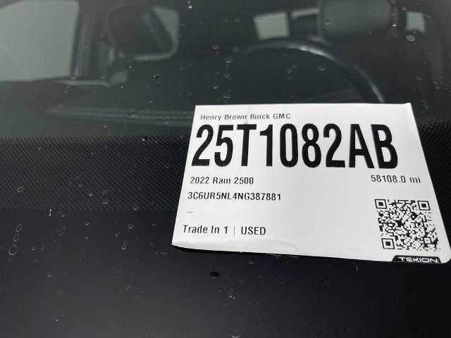 2022 Ram 2500 Vehicle Photo in GILBERT, AZ 85297-0402