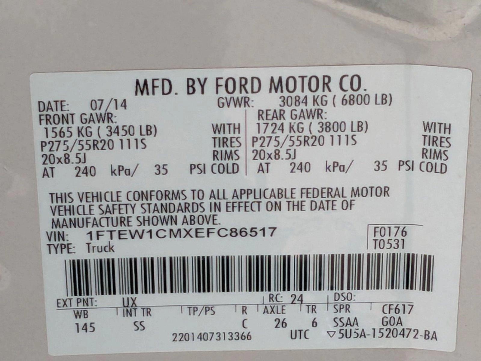 2014 Ford F-150 Vehicle Photo in PEMBROKE PINES, FL 33024-6534