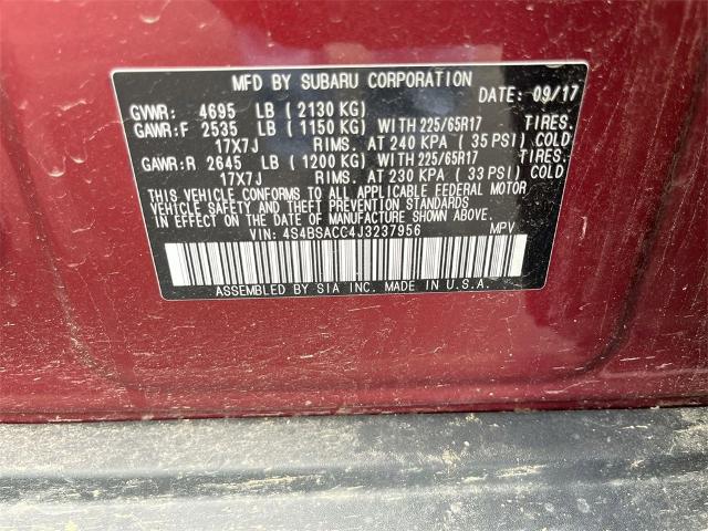 2018 Subaru Outback Vehicle Photo in TULLY, NY 13159-3159