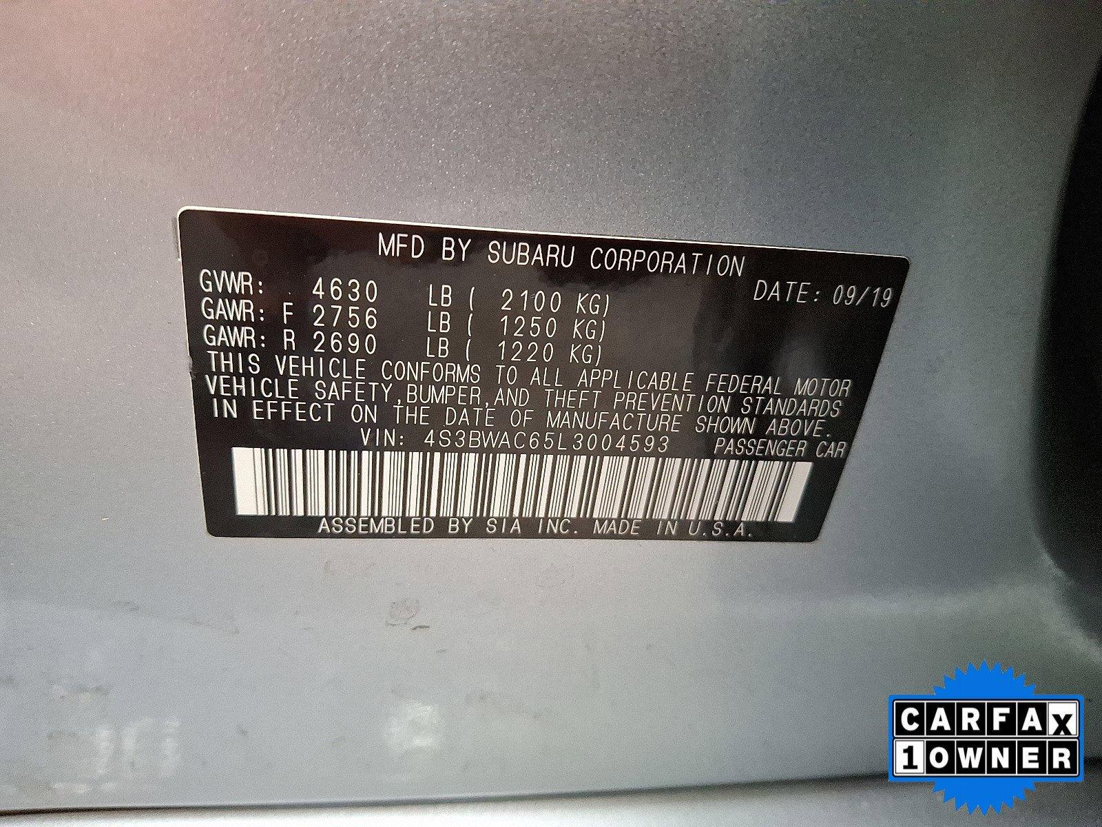 2020 Subaru Legacy Vehicle Photo in Harrisburg, PA 17111