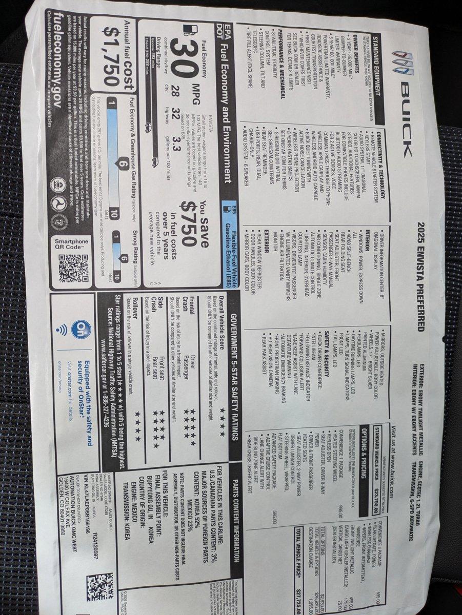 2025 Buick Envista Vehicle Photo in GOLDEN, CO 80401-3850