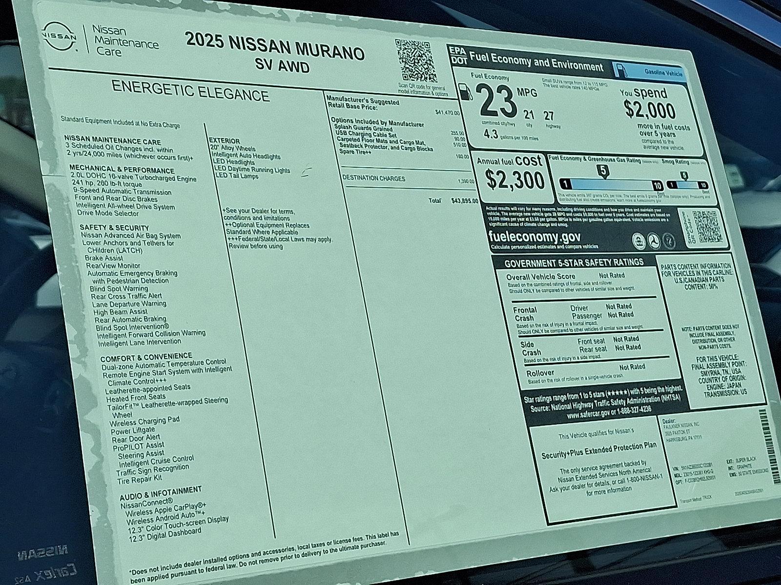 2025 Nissan Murano Vehicle Photo in Harrisburg, PA 17111-1033