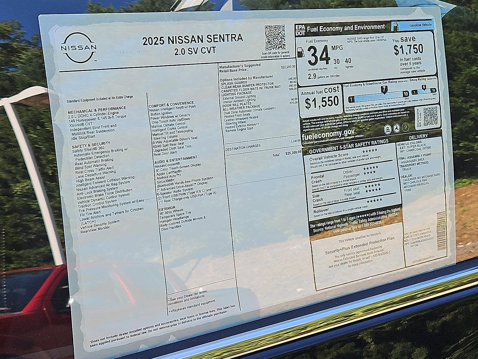 2025 Nissan Sentra Vehicle Photo in Jenkintown, PA 19046