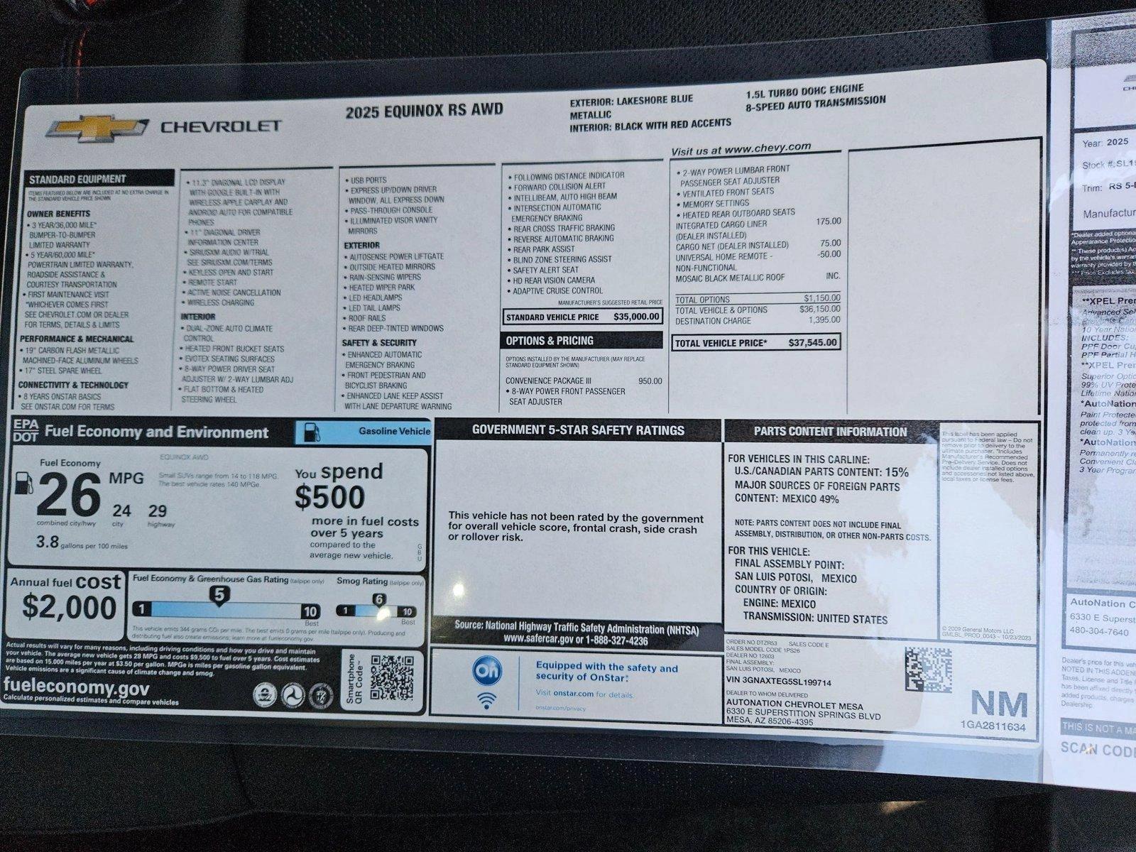 2025 Chevrolet Equinox Vehicle Photo in MESA, AZ 85206-4395