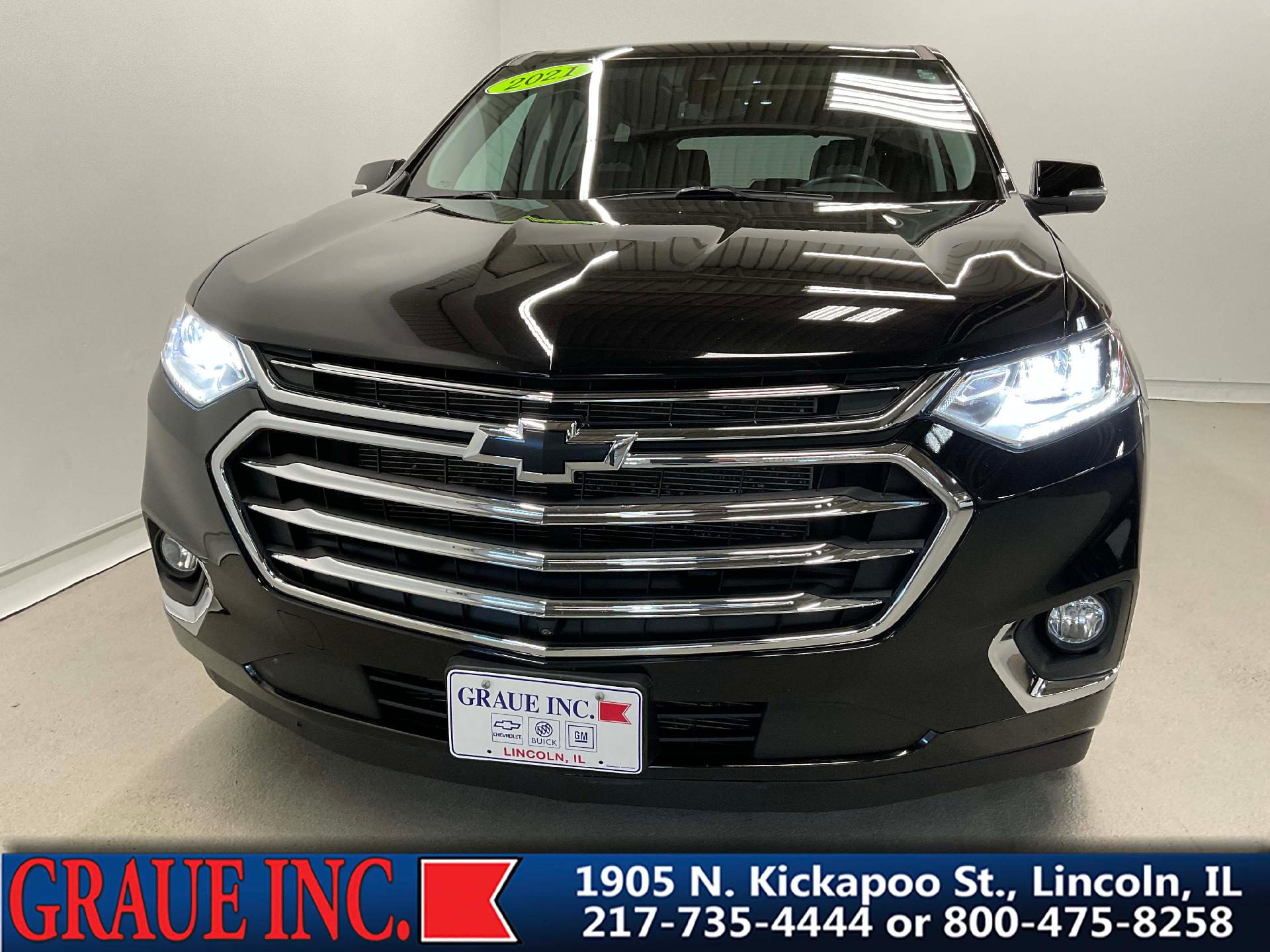 Used 2021 Chevrolet Traverse High Country with VIN 1GNEVNKW3MJ144445 for sale in Lincoln, IL