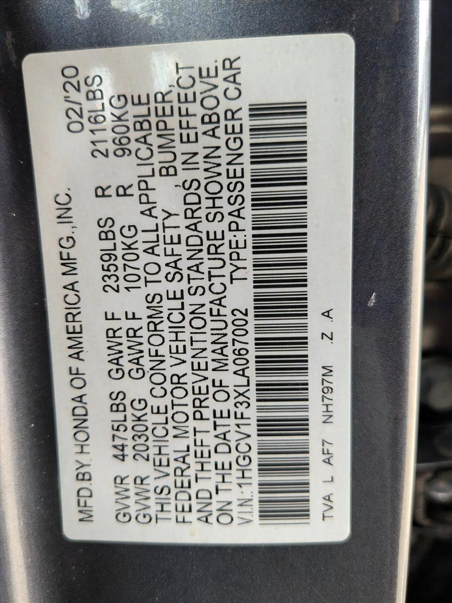 2020 Honda Accord Sedan Vehicle Photo in St. Petersburg, FL 33713