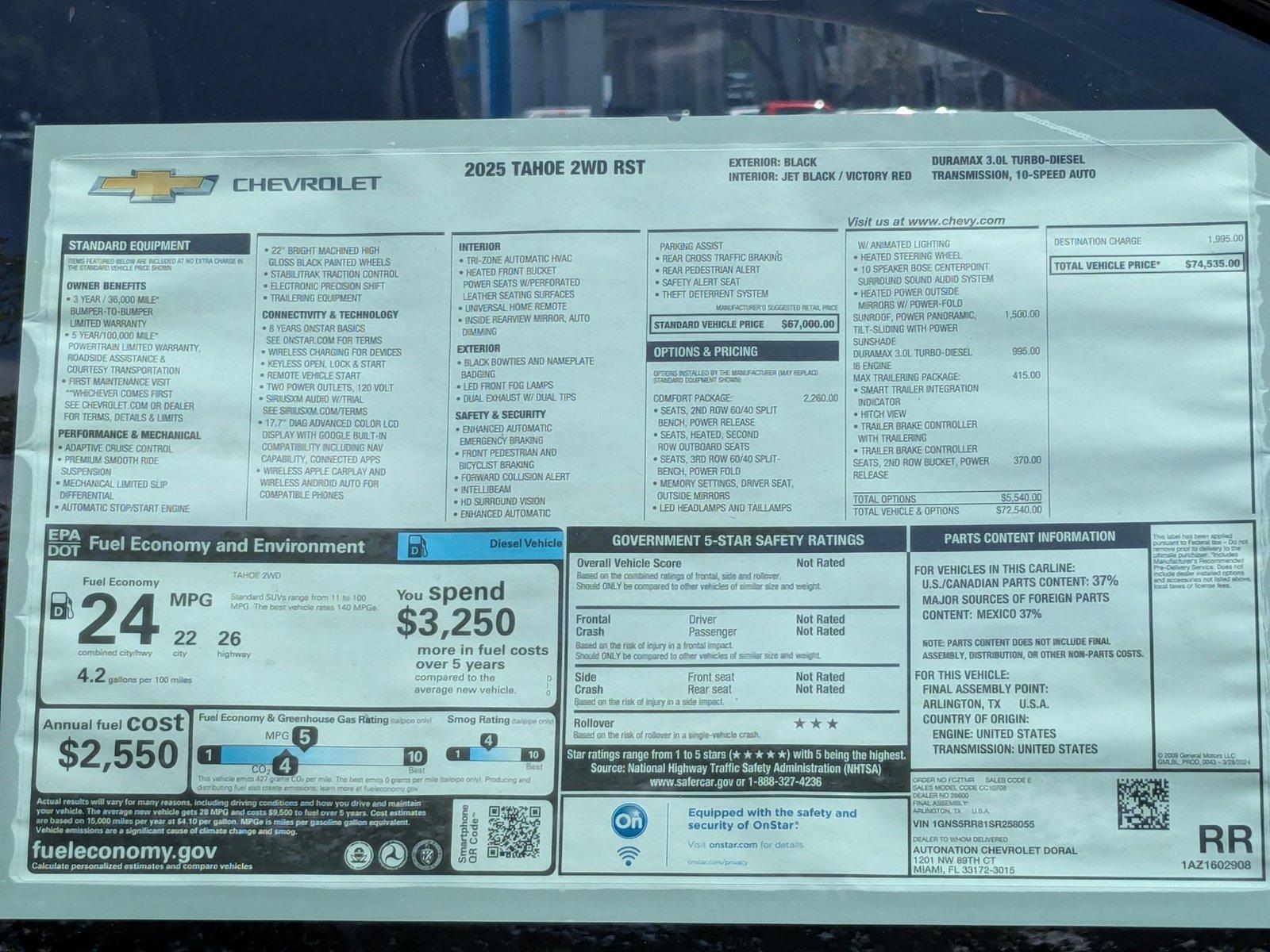 2025 Chevrolet Tahoe Vehicle Photo in PEMBROKE PINES, FL 33024-6534