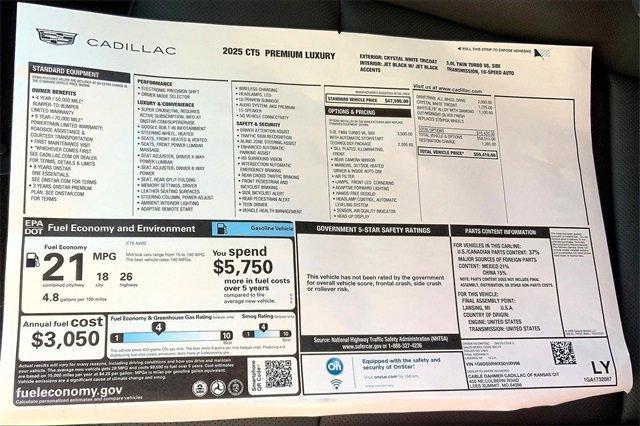 2025 Cadillac CT5 Vehicle Photo in TOPEKA, KS 66609-0000