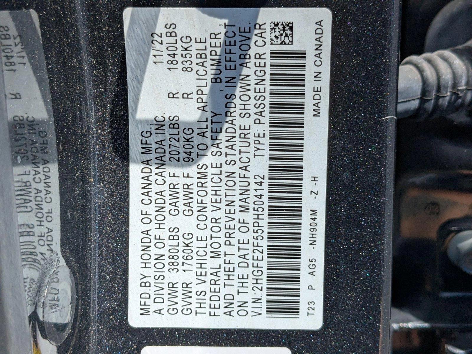 2023 Honda Civic Sedan Vehicle Photo in Panama City, FL 32401